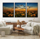 Sunflower Field Sunset Wall Art Canvas Print Wall Artwork, by MyGreatCanvas | Canvas Wall Art Prints | Photo Prints & Wall Decor