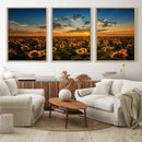 Sunflower Field Sunset Wall Art Canvas Print Wall Artwork, by MyGreatCanvas | Canvas Wall Art Prints | Photo Prints & Wall Decor