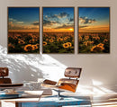 Sunflower Field Sunset Wall Art Canvas Print Wall Artwork, by MyGreatCanvas | Canvas Wall Art Prints | Photo Prints & Wall Decor