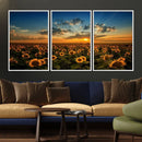 Sunflower Field Sunset Wall Art Canvas Print Wall Artwork, by MyGreatCanvas | Canvas Wall Art Prints | Photo Prints & Wall Decor