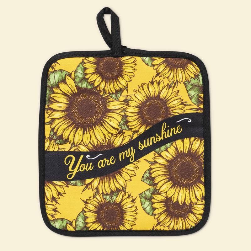 Sunflower You Are My Sunshine Oven Mitts And Potholder Set