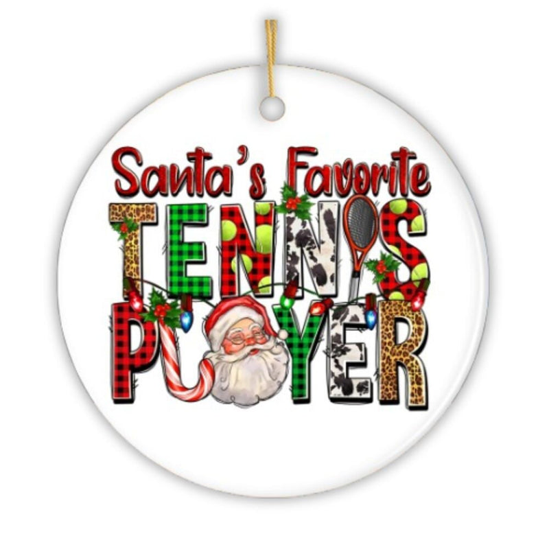 Santa’s Favorite Tennis Player Christmas Ornament