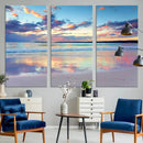 Sunset Beach Canvas Wall Art – Colorful Ocean Waves Canvas –