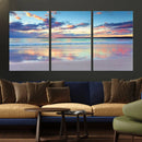 Sunset Beach Canvas Wall Art – Colorful Ocean Waves Canvas –