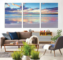 Sunset Beach Canvas Wall Art – Colorful Ocean Waves Canvas –