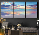 Sunset Beach Canvas Wall Art – Colorful Ocean Waves Canvas –