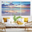 Sunset Beach Canvas Wall Art – Colorful Ocean Waves Canvas –