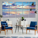 Sunset Beach Canvas Wall Art – Colorful Ocean Waves Canvas –