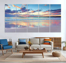 Sunset Beach Canvas Wall Art – Colorful Ocean Waves Canvas –