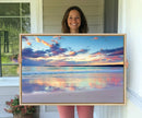Sunset Beach Canvas Wall Art – Colorful Ocean Waves Canvas –