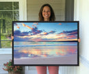 Sunset Beach Canvas Wall Art – Colorful Ocean Waves Canvas –