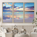 Sunset Beach Canvas Wall Art – Colorful Ocean Waves Canvas –