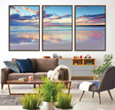 Sunset Beach Canvas Wall Art – Colorful Ocean Waves Canvas –