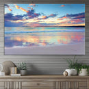 Sunset Beach Canvas Wall Art – Colorful Ocean Waves Canvas –