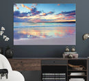Sunset Beach Canvas Wall Art – Colorful Ocean Waves Canvas –
