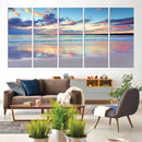 Sunset Beach Canvas Wall Art – Colorful Ocean Waves Canvas –