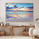Sunset Beach Canvas Wall Art – Colorful Ocean Waves Canvas –