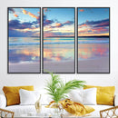 Sunset Beach Canvas Wall Art – Colorful Ocean Waves Canvas –