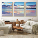 Sunset Beach Canvas Wall Art – Colorful Ocean Waves Canvas –