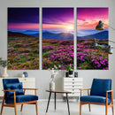 Sunset Over Mountain Meadows With Purple Wildflowers Wall by MyGreatCanvas | Canvas Wall Art Prints | Photo Prints & Wall Decor