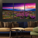 Sunset Over Mountain Meadows With Purple Wildflowers Wall by MyGreatCanvas | Canvas Wall Art Prints | Photo Prints & Wall Decor
