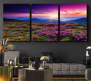 Sunset Over Mountain Meadows With Purple Wildflowers Wall by MyGreatCanvas | Canvas Wall Art Prints | Photo Prints & Wall Decor