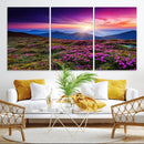 Sunset Over Mountain Meadows With Purple Wildflowers Wall by MyGreatCanvas | Canvas Wall Art Prints | Photo Prints & Wall Decor