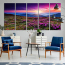 Sunset Over Mountain Meadows With Purple Wildflowers Wall by MyGreatCanvas | Canvas Wall Art Prints | Photo Prints & Wall Decor