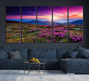 Sunset Over Mountain Meadows With Purple Wildflowers Wall by MyGreatCanvas | Canvas Wall Art Prints | Photo Prints & Wall Decor