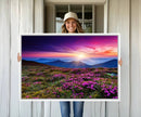 Sunset Over Mountain Meadows With Purple Wildflowers Wall by MyGreatCanvas | Canvas Wall Art Prints | Photo Prints & Wall Decor