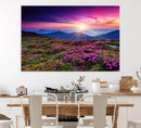 Sunset Over Mountain Meadows With Purple Wildflowers Wall by MyGreatCanvas | Canvas Wall Art Prints | Photo Prints & Wall Decor