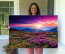 Sunset Over Mountain Meadows With Purple Wildflowers Wall by MyGreatCanvas | Canvas Wall Art Prints | Photo Prints & Wall Decor