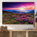 Sunset Over Mountain Meadows With Purple Wildflowers Wall by MyGreatCanvas | Canvas Wall Art Prints | Photo Prints & Wall Decor