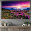 Sunset Over Mountain Meadows With Purple Wildflowers Wall by MyGreatCanvas | Canvas Wall Art Prints | Photo Prints & Wall Decor