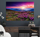 Sunset Over Mountain Meadows With Purple Wildflowers Wall by MyGreatCanvas | Canvas Wall Art Prints | Photo Prints & Wall Decor