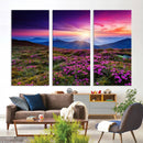 Sunset Over Mountain Meadows With Purple Wildflowers Wall by MyGreatCanvas | Canvas Wall Art Prints | Photo Prints & Wall Decor