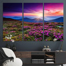 Sunset Over Mountain Meadows With Purple Wildflowers Wall by MyGreatCanvas | Canvas Wall Art Prints | Photo Prints & Wall Decor