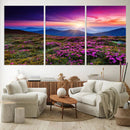Sunset Over Mountain Meadows With Purple Wildflowers Wall by MyGreatCanvas | Canvas Wall Art Prints | Photo Prints & Wall Decor