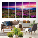 Sunset Over Mountain Meadows With Purple Wildflowers Wall by MyGreatCanvas | Canvas Wall Art Prints | Photo Prints & Wall Decor