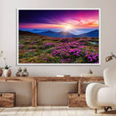 Sunset Over Mountain Meadows With Purple Wildflowers Wall by MyGreatCanvas | Canvas Wall Art Prints | Photo Prints & Wall Decor