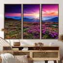 Sunset Over Mountain Meadows With Purple Wildflowers Wall by MyGreatCanvas | Canvas Wall Art Prints | Photo Prints & Wall Decor