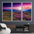 Sunset Over Mountain Meadows With Purple Wildflowers Wall by MyGreatCanvas | Canvas Wall Art Prints | Photo Prints & Wall Decor