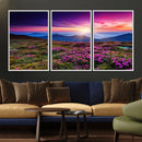 Sunset Over Mountain Meadows With Purple Wildflowers Wall by MyGreatCanvas | Canvas Wall Art Prints | Photo Prints & Wall Decor