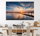 Sunset Pier Giclee Canvas Wall Art – Serene Coastal