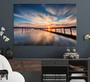 Sunset Pier Giclee Canvas Wall Art – Serene Coastal