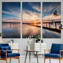 Sunset Pier Giclee Canvas Wall Art – Serene Coastal