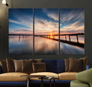 Sunset Pier Giclee Canvas Wall Art – Serene Coastal