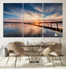 Sunset Pier Giclee Canvas Wall Art – Serene Coastal