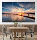 Sunset Pier Giclee Canvas Wall Art – Serene Coastal