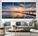 Sunset Pier Giclee Canvas Wall Art – Serene Coastal